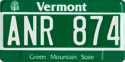 VT license plate ANR874