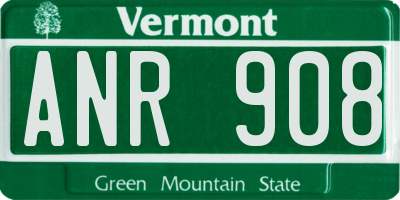 VT license plate ANR908