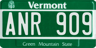 VT license plate ANR909