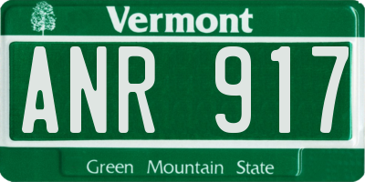 VT license plate ANR917