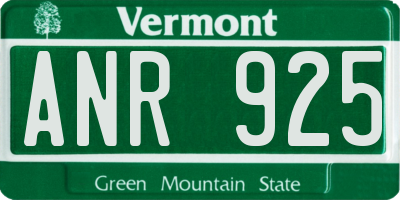 VT license plate ANR925