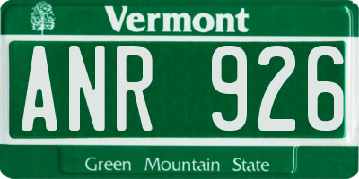 VT license plate ANR926