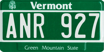 VT license plate ANR927