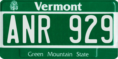 VT license plate ANR929
