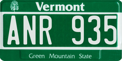 VT license plate ANR935