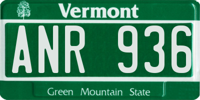 VT license plate ANR936