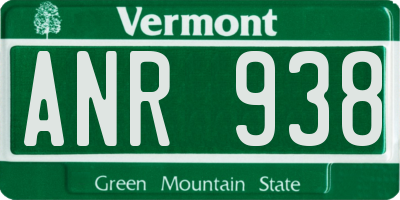 VT license plate ANR938