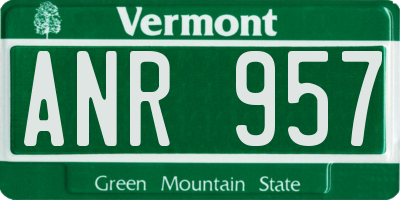 VT license plate ANR957