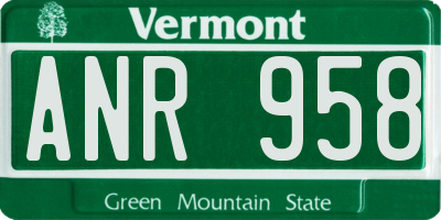 VT license plate ANR958