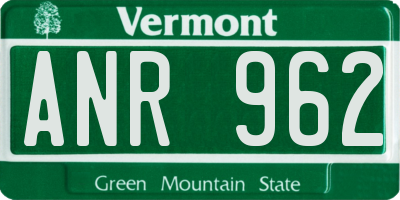 VT license plate ANR962