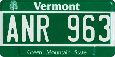 VT license plate ANR963