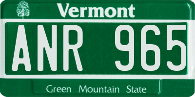 VT license plate ANR965