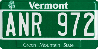 VT license plate ANR972
