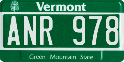 VT license plate ANR978