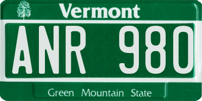 VT license plate ANR980