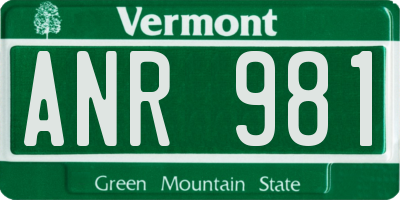 VT license plate ANR981