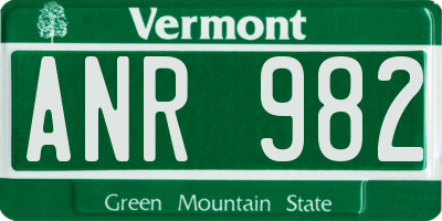 VT license plate ANR982