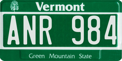 VT license plate ANR984