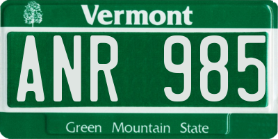 VT license plate ANR985