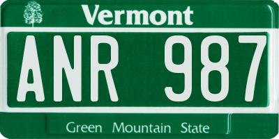 VT license plate ANR987