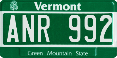 VT license plate ANR992