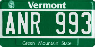 VT license plate ANR993