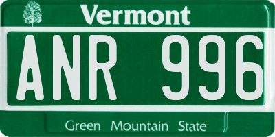 VT license plate ANR996