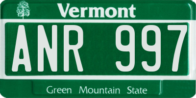 VT license plate ANR997