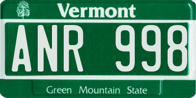 VT license plate ANR998