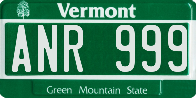 VT license plate ANR999