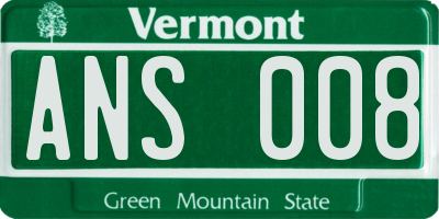 VT license plate ANS008