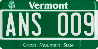 VT license plate ANS009