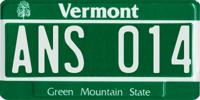 VT license plate ANS014