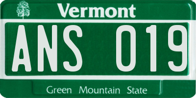 VT license plate ANS019