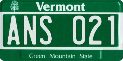 VT license plate ANS021