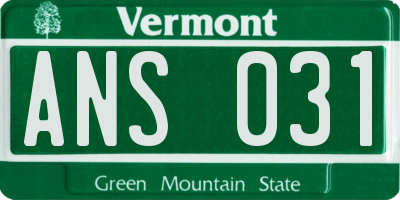 VT license plate ANS031