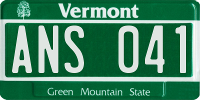 VT license plate ANS041