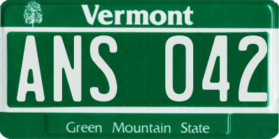 VT license plate ANS042