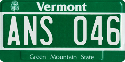 VT license plate ANS046