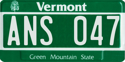 VT license plate ANS047