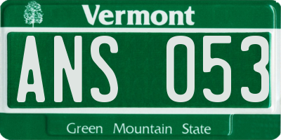 VT license plate ANS053