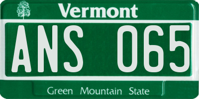 VT license plate ANS065