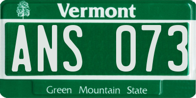 VT license plate ANS073