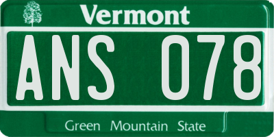 VT license plate ANS078