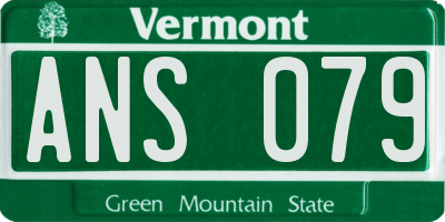VT license plate ANS079