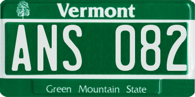 VT license plate ANS082