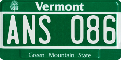 VT license plate ANS086