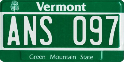 VT license plate ANS097