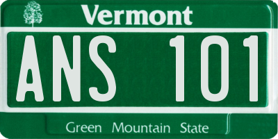 VT license plate ANS101