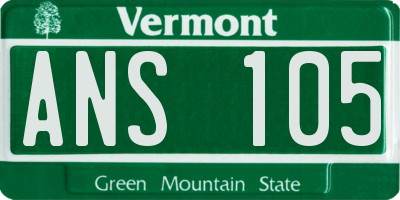 VT license plate ANS105